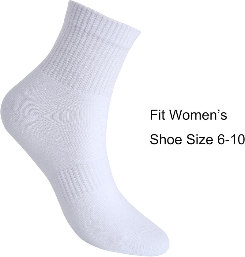 WindCrosser Womens Anti Odor Blister Proof Seamless Cotton Moisture Wicking Sports Quarter Crew/Ankle Dress Socks,Size 6-10 - Image 5